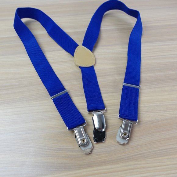 Suspender Boy Blue Clip On Y Back Adjustable Strap Stretch‎ Classic Royal - Picture 3 of 7